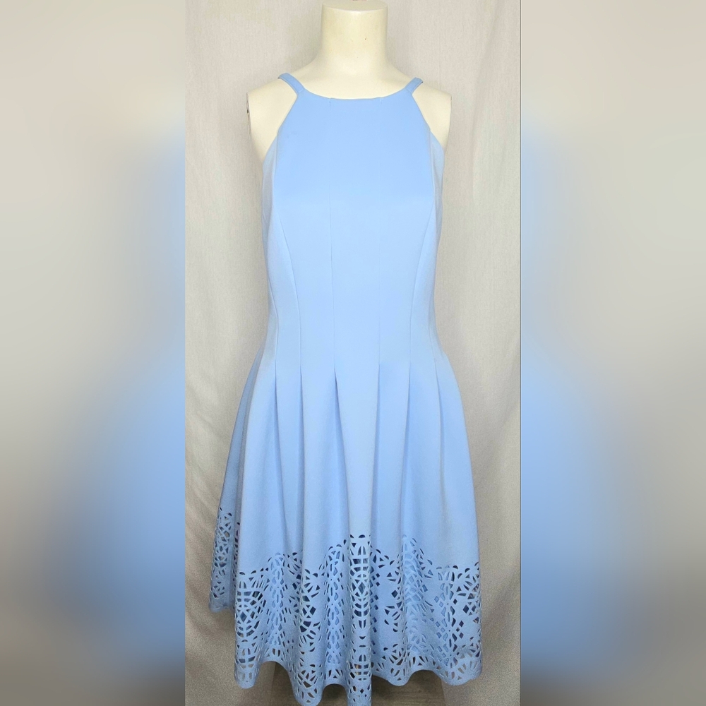 Vince Camuto Periwinkle/Baby Blue Formal Fit & Flare Dress w Pockets‎ Size 10